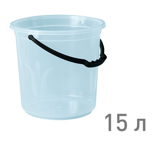 Ведро "ТЮЛЬПАН" 15 л ПРОЗРАЧНЫЙ 