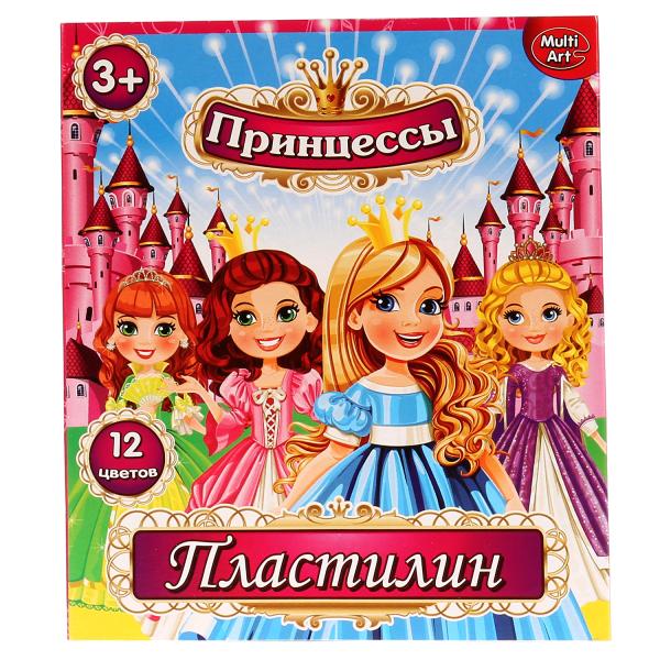 261683 Multiart. Принцессы. Пластилин классический 12 цветов, 180гр