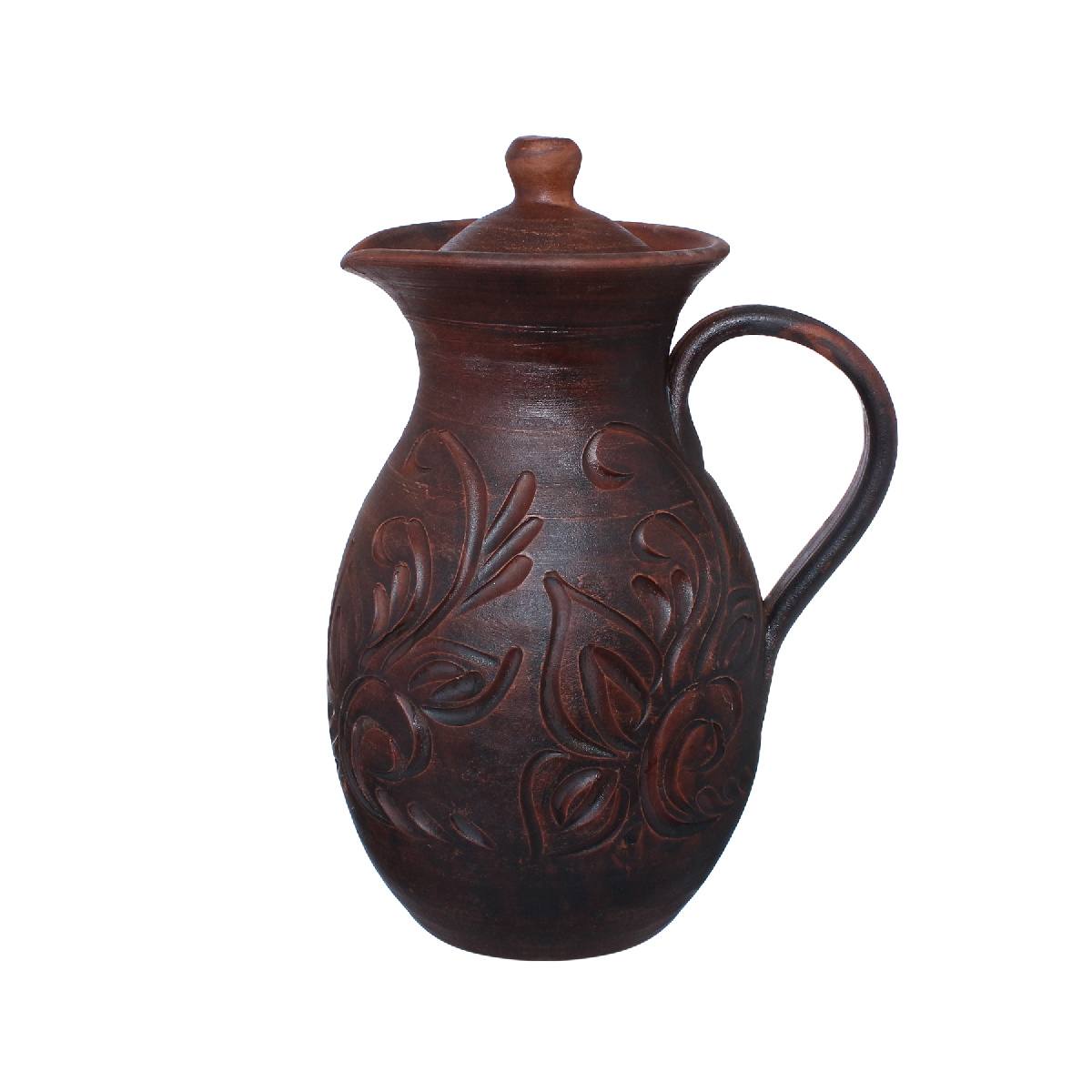 18779 Кувшин резной, кр.глина, 2л