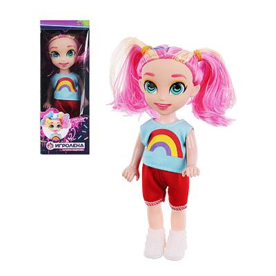 267-819 ИГРОЛЕНД КУКЛА С ЦВЕТНЫМИ ВОЛОСАМИ, 15 СМ, ПЛАСТИК, ПОЛИЭСТЕР, 6Х17, 5Х5СМ, 6 ДИЗАЙНОВ