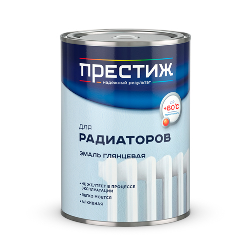 Эмаль алкидная для радиаторов отопления "Престиж" белая 0,9 кг.