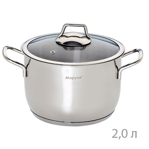 Кастрюля 2 л, 16х10 см, стекл. кр. (21к) "МАРУСЯ"