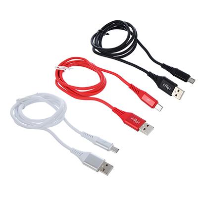 470-039 FORZA ШНУР ДЛЯ ЗАРЯДКИ, ПОД "КОЖУ",   ДЛИНА ПРОВОДА 1М, 2А, MICRO USB, 3 ЦВЕТА