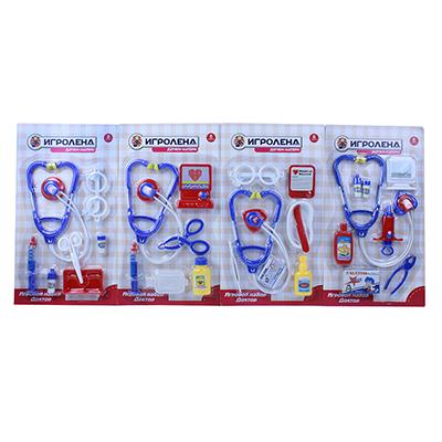 294-060 ИГРОЛЕНД НАБОР ИГРОВОЙ "ДОКТОР", 8 ПР., ПЛАСТИК, 21, 5Х38Х3СМ, 4 ДИЗАЙНА