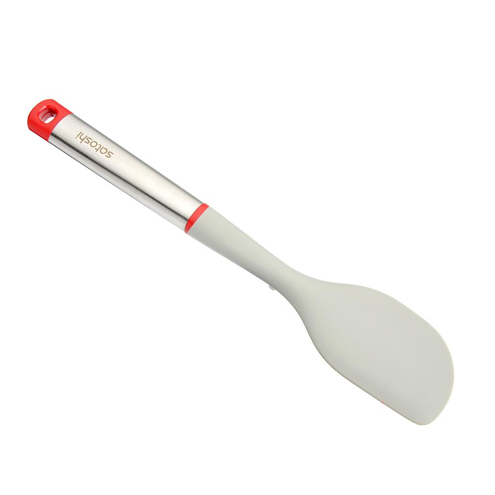 881-192 ЛОПАТКА УЗКАЯ СИЛИКОН, РУЧКА НЕРЖАВЕЮЩАЯ СТАЛЬ/ПЛАСТИК, ПРЕМЬЕР SATOSHI