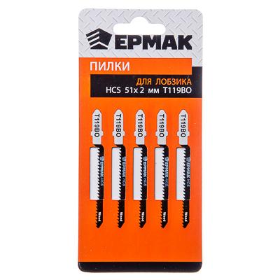 664-272 ЕРМАК ПИЛКИ ДЛЯ ЭЛ.ЛОБЗИКА (HCS EU 51Х2ММ.)T-119ВО (ДЕР., ФИГ.РЕЗ.), 5ШТ.