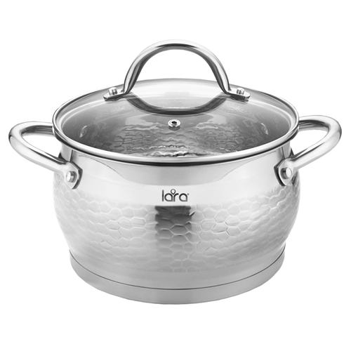 LR02-331 Кастрюля LARA (нерж) MILANO 18x11см, 3л,