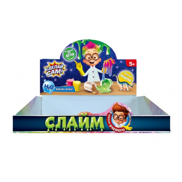 279775 Игрушка опыты "школа ученого"шейк-слайм сделай сам с фигуркой