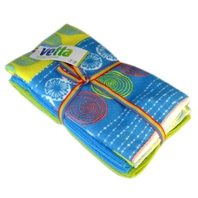 448-037 VETTA Набор полотенец кухонных 3 шт из микрофибры с принтом, 38х48см, RS08-P059-2