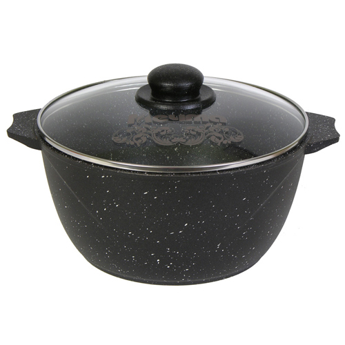 46802 Кастрюля 6л АП Гранит black