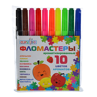 583-132 НАБОР ФЛОМАСТЕРОВ 13, 2 СМ АРОМАТИЗИРОВАННЫЕ, 10 ЦВЕТОВ