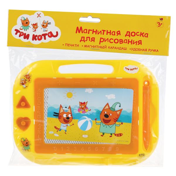 282754 Доска для рисования ТРИ КОТА магнитная, 2 штампа, 21*15см в пак. "Играем вместе" в кор.2*100шт