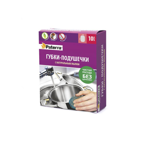 406-029 Губки-подушечки с натуральным мылом PATERRA 10шт