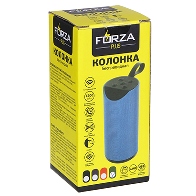 443-039 FORZA КОЛОНКА БЕСПРОВОДНАЯ ТКАНЕВАЯ, 2Х3 ВТ, 1200МАЧ, БТ5.0, 16X7.3X7.3СМ, 4 ЦВЕТА, ПЛАСТИК