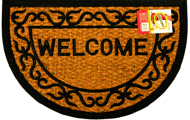 32-073 Коврик кокосовый 40х60 см "Welcome", полуовал