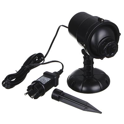 351-507 ПРОЕКТОР 4 ФИГУРЫ СНОУ БУМ 15, 5Х12Х11, 5 СМ, 1LED*БЕЛЫЙ, 5W, 2 НАСАДКИ, ДАЛЬНОСТЬ 5-10М, 220В
