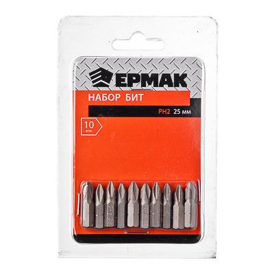 657-027 ЕРМАК НАБОР БИТ 10ШТ, PH2, 25ММ