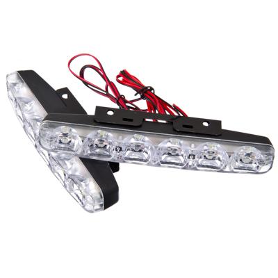 702-104 NEW GALAXY ДНЕВНЫЕ ХОДОВЫЕ ОГНИ, LED 6ШТ., ПЛАСТ. КОРП., 155ММ, 12V, БЕЛЫЙ, 2ШТ