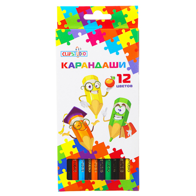 228-002 КАРАНДАШИ CLIPSTUDIO 12 ЦВЕТОВ ШЕСТИГРАННЫЕ 