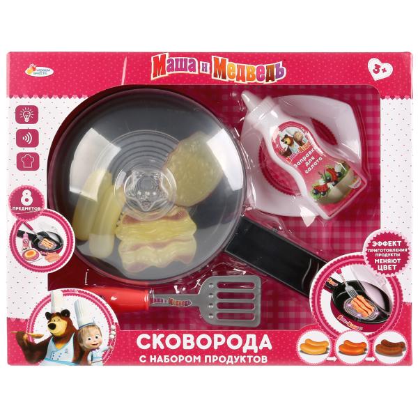 280831 Набор посуды Маша и Медведь сковорода на бат. с набором продуктов тм "играем вместе" 