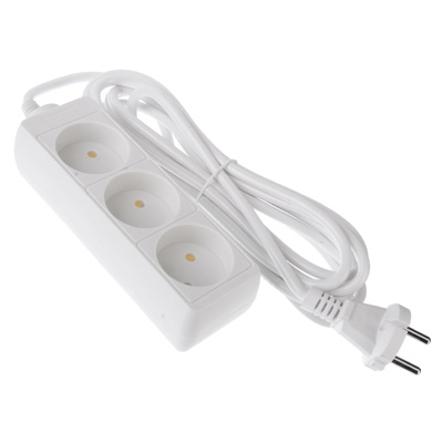 907-013 УДЛИНИТЕЛЬ 3 ГНЕЗДА FORZA 1 КВ.ММ 3 М, 10A, 2500ВТ