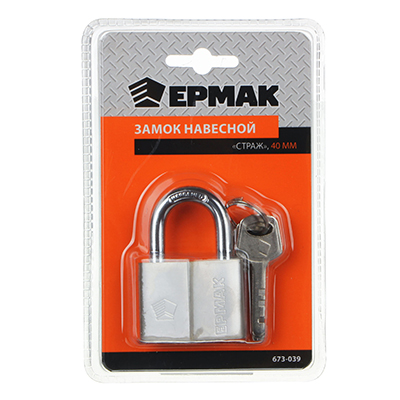 673-039 ЕРМАК ЗАМОК НАВЕСНОЙ "СТРАЖ", МЕТАЛЛ, 40ММ